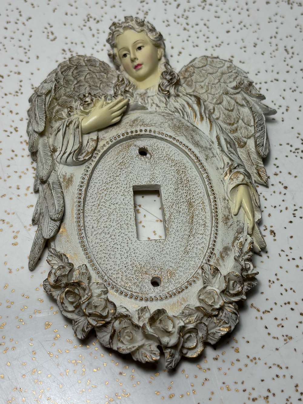 Composite material angel light switch cover